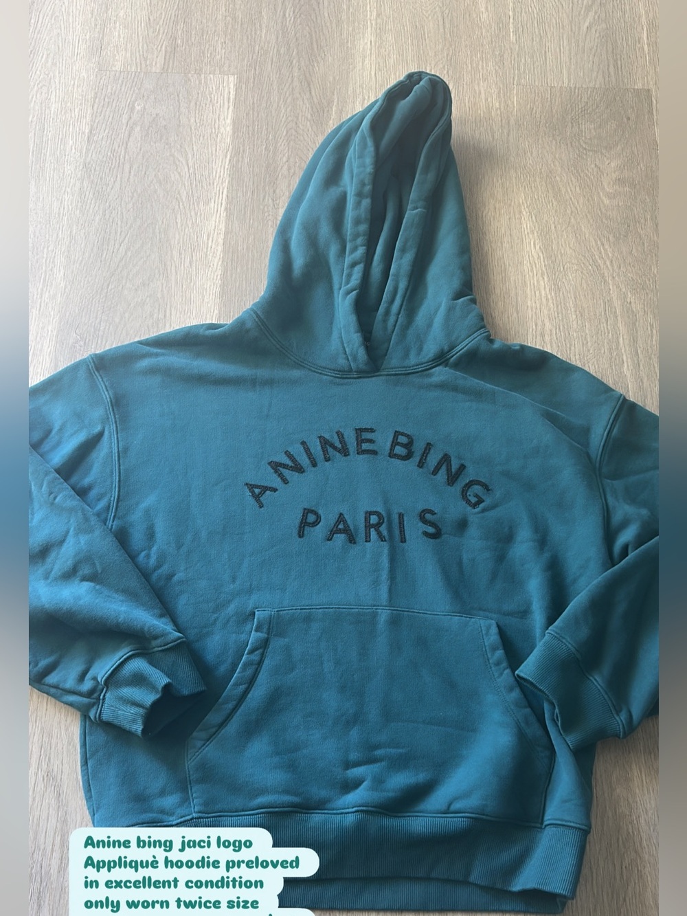 Anine Bing jaci logo Appliquè  hoodie  Sweatshirt size small